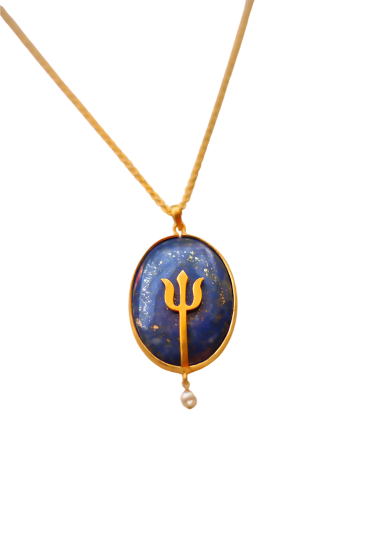 Lapis Lazuli Trishul Necklace