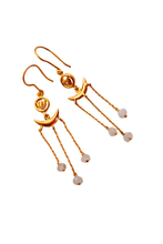 Load image into Gallery viewer, Lotus and Moon Hoop Earrings
