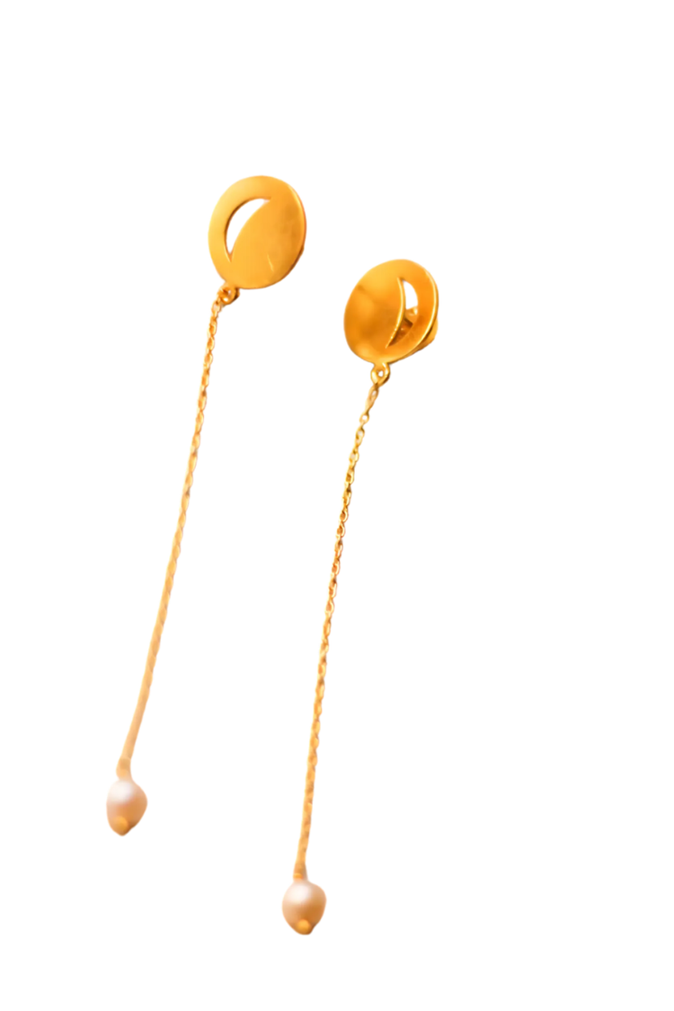 Marama (Moon) Chandelier Earrings (Gold-Plated)