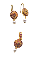 Meenakshi Circle With Pearl Set (Earrings + Pendants)