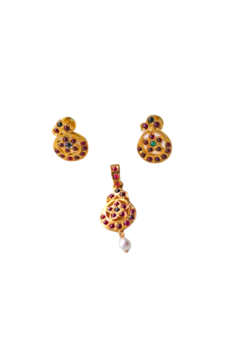 Meenakshi Goddess Set (Earrings + Pendants)