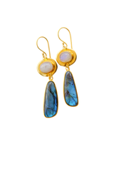 Moonstone & Labradorite Greek Earrings