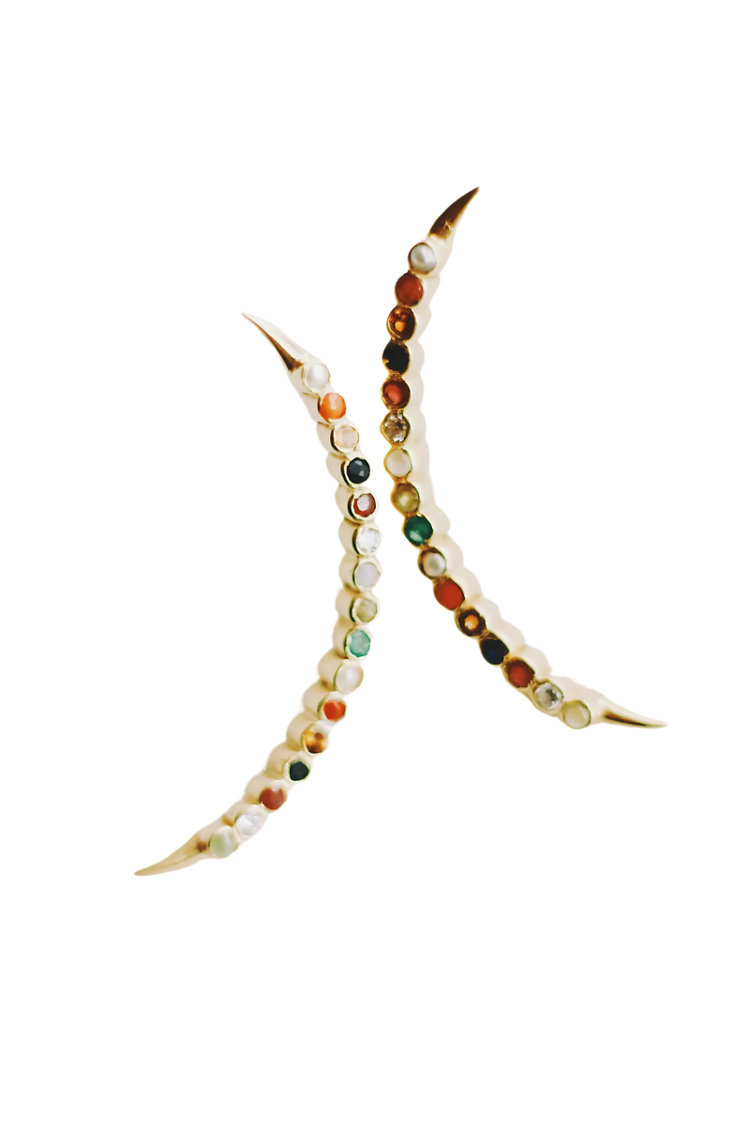 Navaratna Crescent Stud