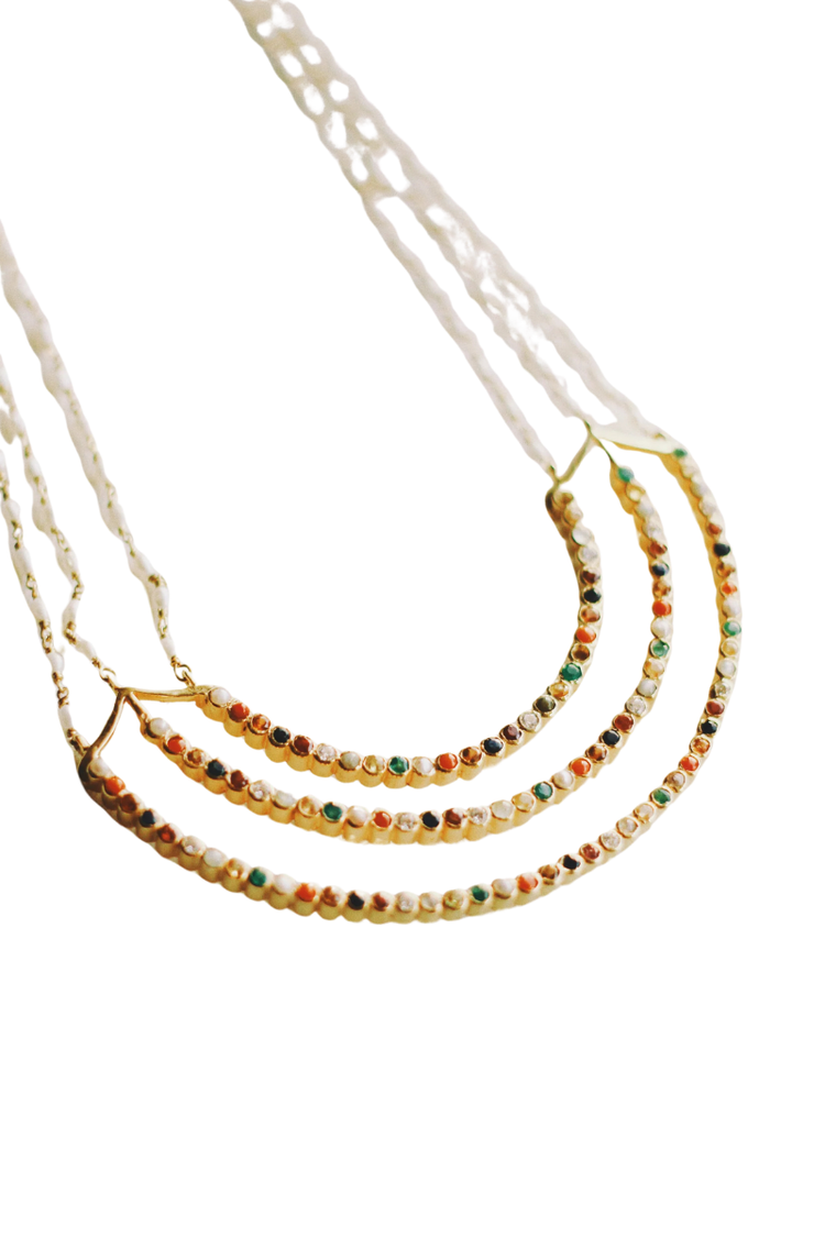 Navaratna Two-Layered Lunar Cycle Necklace
