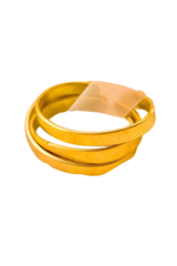 Orbit Brass Stackable Bangle - Gold