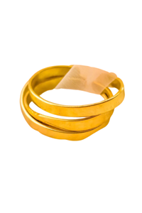 Orbit Brass Stackable Bangle - Gold