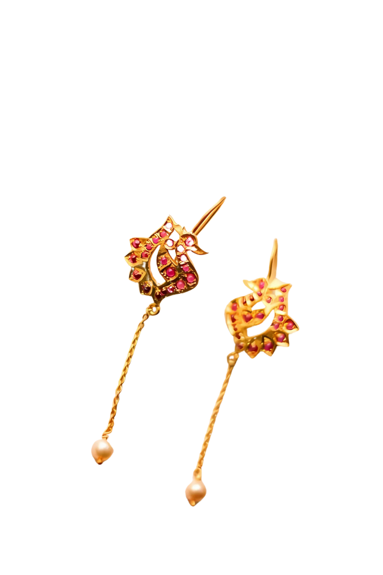 Peacock Chandelier Earrings (Gold-Plated)