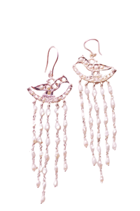 Pearl Meenakshi Hoop Earrings With Rice Pearls