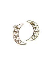 Phases of the Moon Embedded In A Crescent Stud