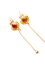Load image into Gallery viewer, Ravi Varma Motif Chandelier Earrings (Gold-Plated)
