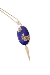 Spiral Moon Lapis Lazuli Warrior Necklace