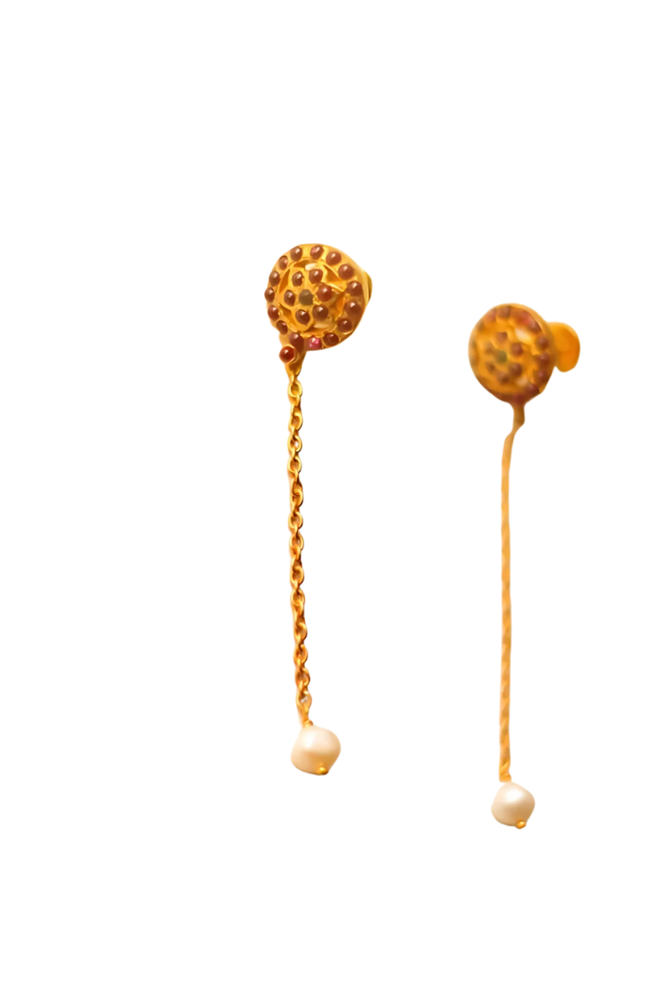 Temple Architecture Motif Earrings (Gold-Plated)