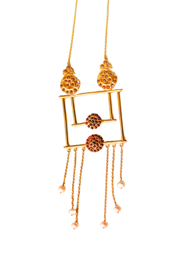 Temple Chariot Chandelier Necklace (Gold-Plated)