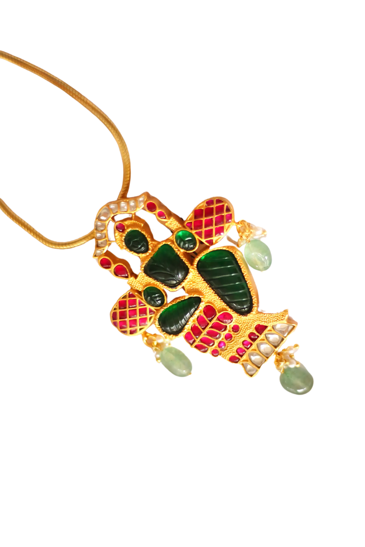 The Priya Sage Green Meets Jadau Pendent