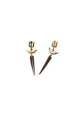 Trishul Moon Spike Earrings (Gold-Plated)