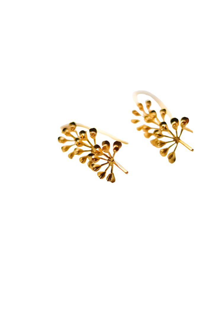 Tulsi Flowering Buds Earrings (Gold)