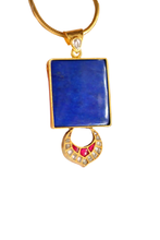 Load image into Gallery viewer, Vasudha Square Lapis Pendant
