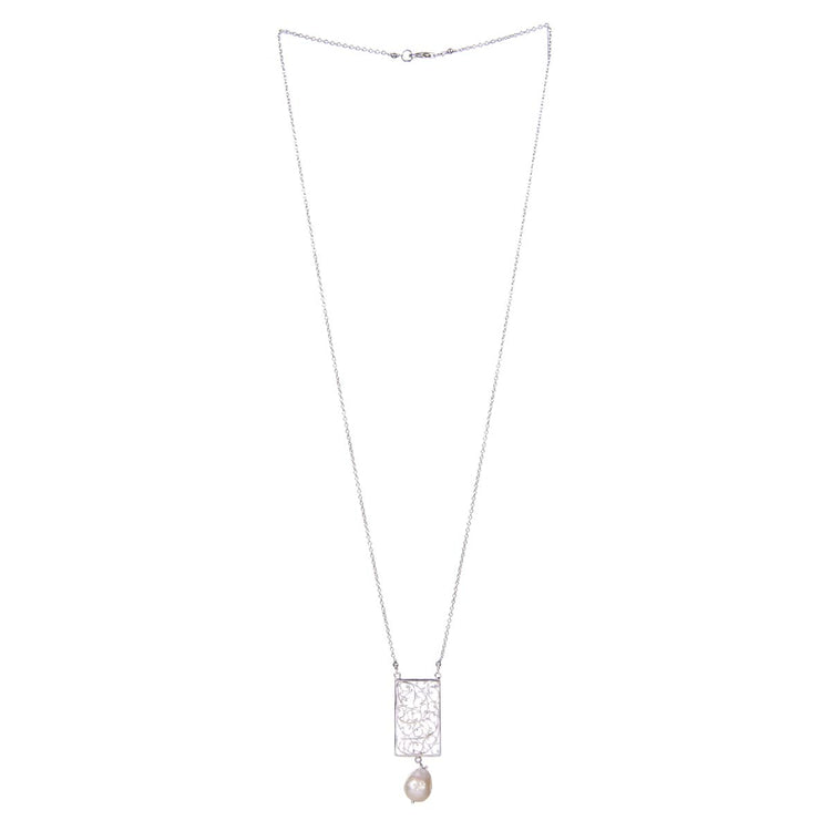 Rectangle Baroque Pearl Necklace