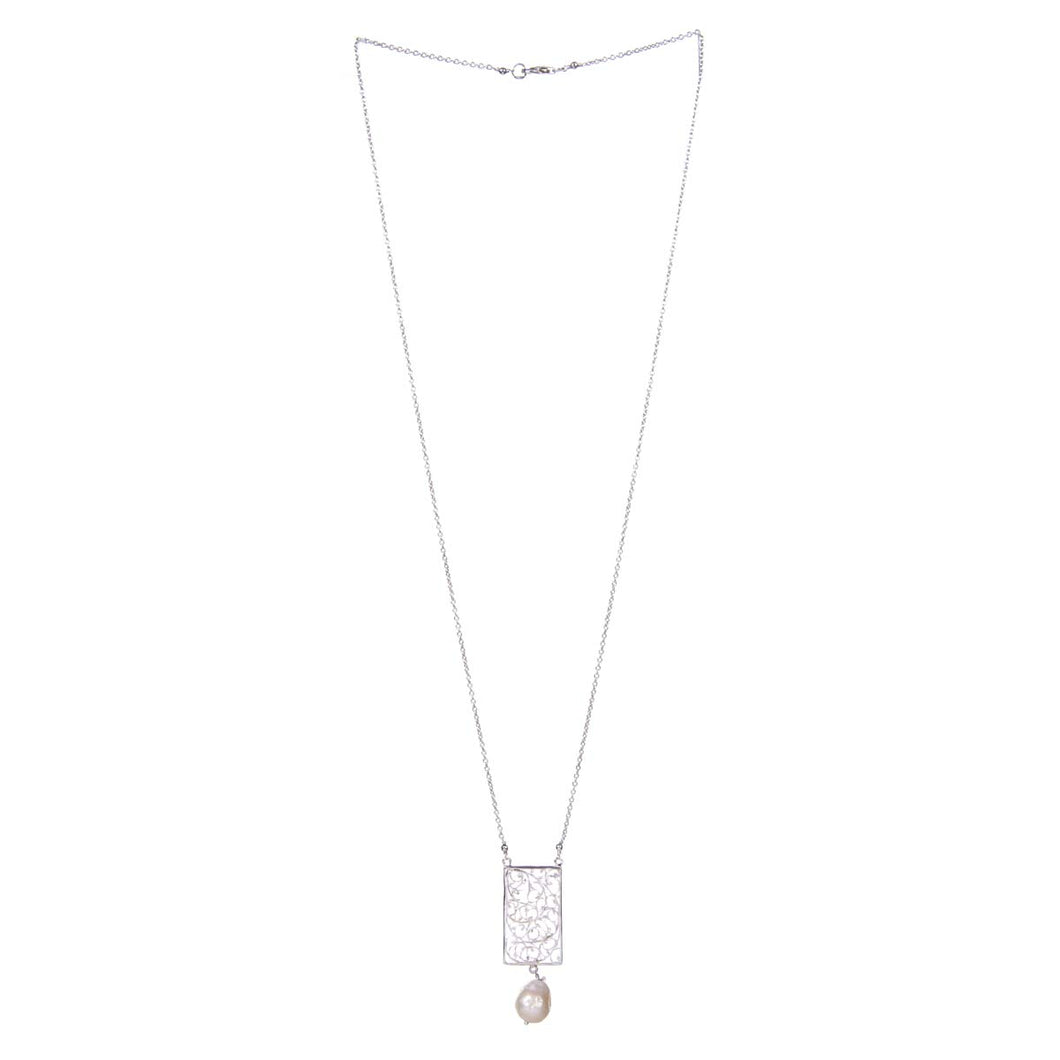 Rectangle Baroque Pearl Necklace