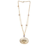 Abode Of The Lotus Necklace In Citrine Beads And Baroque Pearls