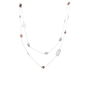 Filigree Baroque Pearl Charm  Necklace