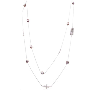 Baroque Pearl Filigree Charm Necklace