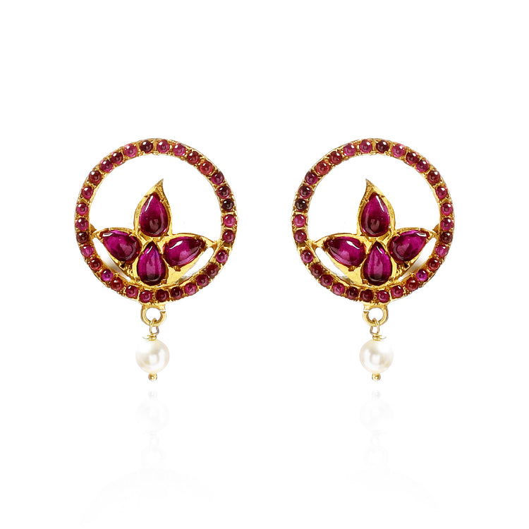 Lotus In A Circle With Pearls