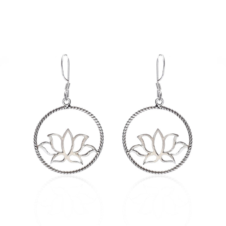 Lotus In A Circle Earrings