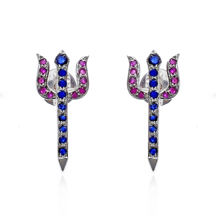 Ruby Sapphire Trishul Stud