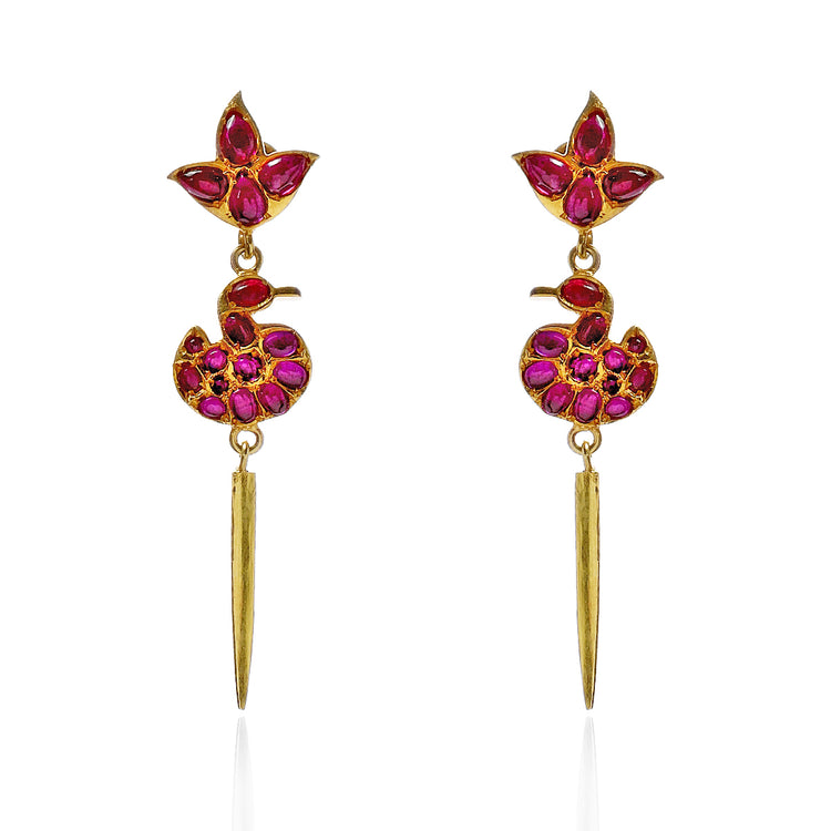 Lotus Wisdom Abundance Swan Warrior Earring