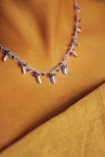 Load image into Gallery viewer, Bheeja Necklace with Rice Grains &amp; Tourmaline Beads- Silver
