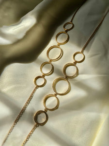 Circle Statement Necklace- Gold Plated