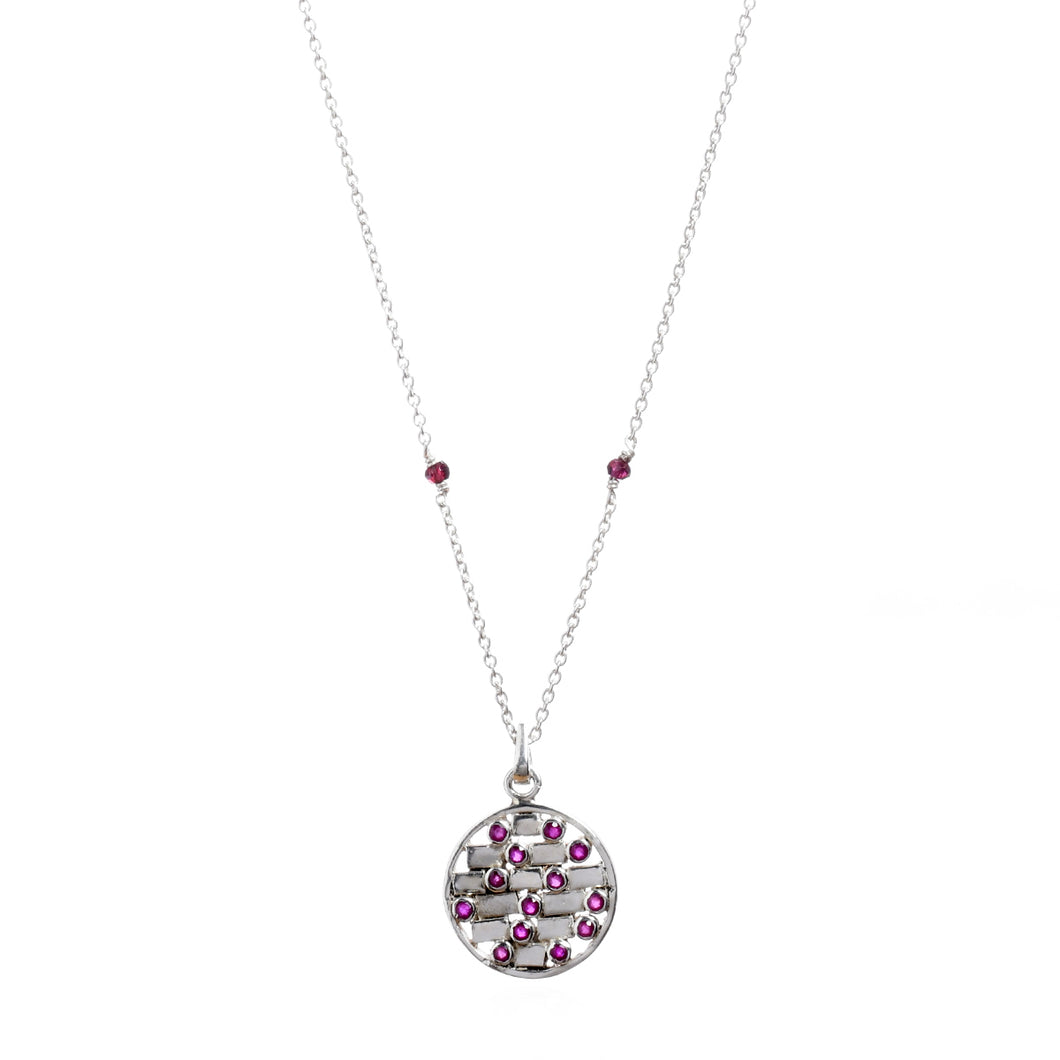 Creation Pendant - Rubies With Garnet Beads