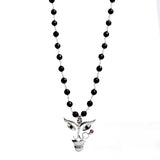 Durga Pendant With Black Onyx Chain (Silver Small)