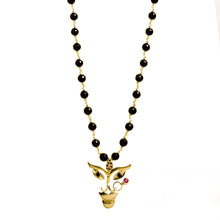 Load image into Gallery viewer, Durga Pendant With Black Onyx Chain (Gold-Plated Small)
