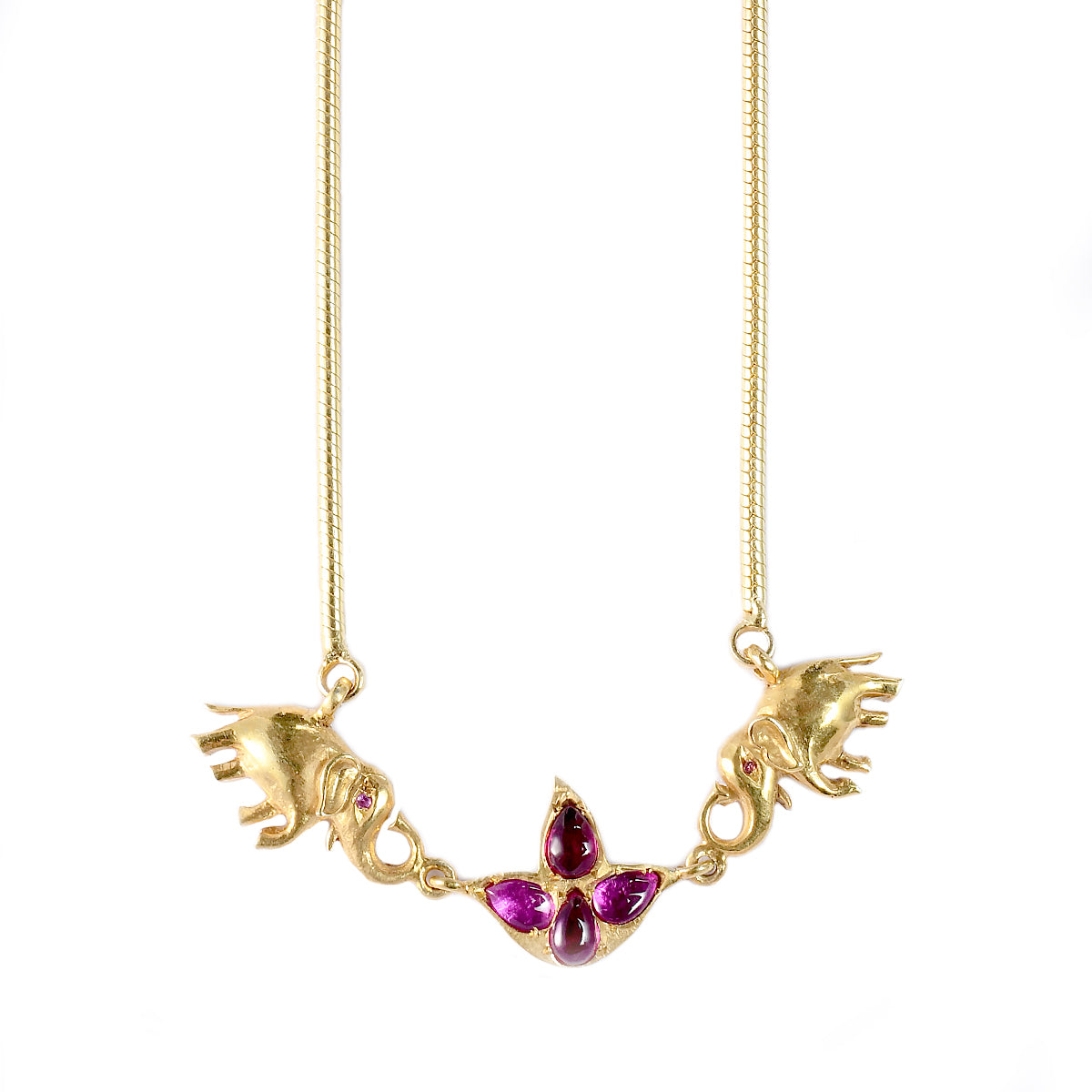 Lakshmi Lotus Elephant Necklace
