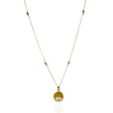 Lotus Disc Pendant With Beaded Chain