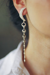Crescent Stud Phases of the Moon Long Earrings