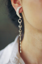 Load image into Gallery viewer, Crescent Stud Phases of the Moon Long Earrings
