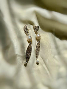 Leela Filigree Earrings- Silver