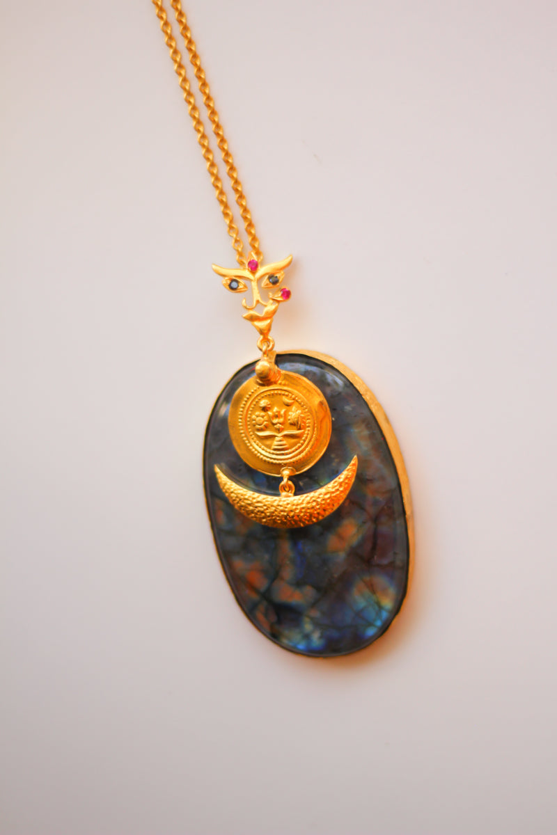 Durga and Moon Necklace