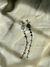 Dot Raindrop Earrings- Silver