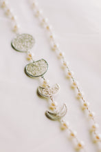 Load image into Gallery viewer, Filigree Phases of the Moon Pearl Necklace
