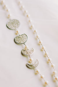 Filigree Phases of the Moon Pearl Necklace