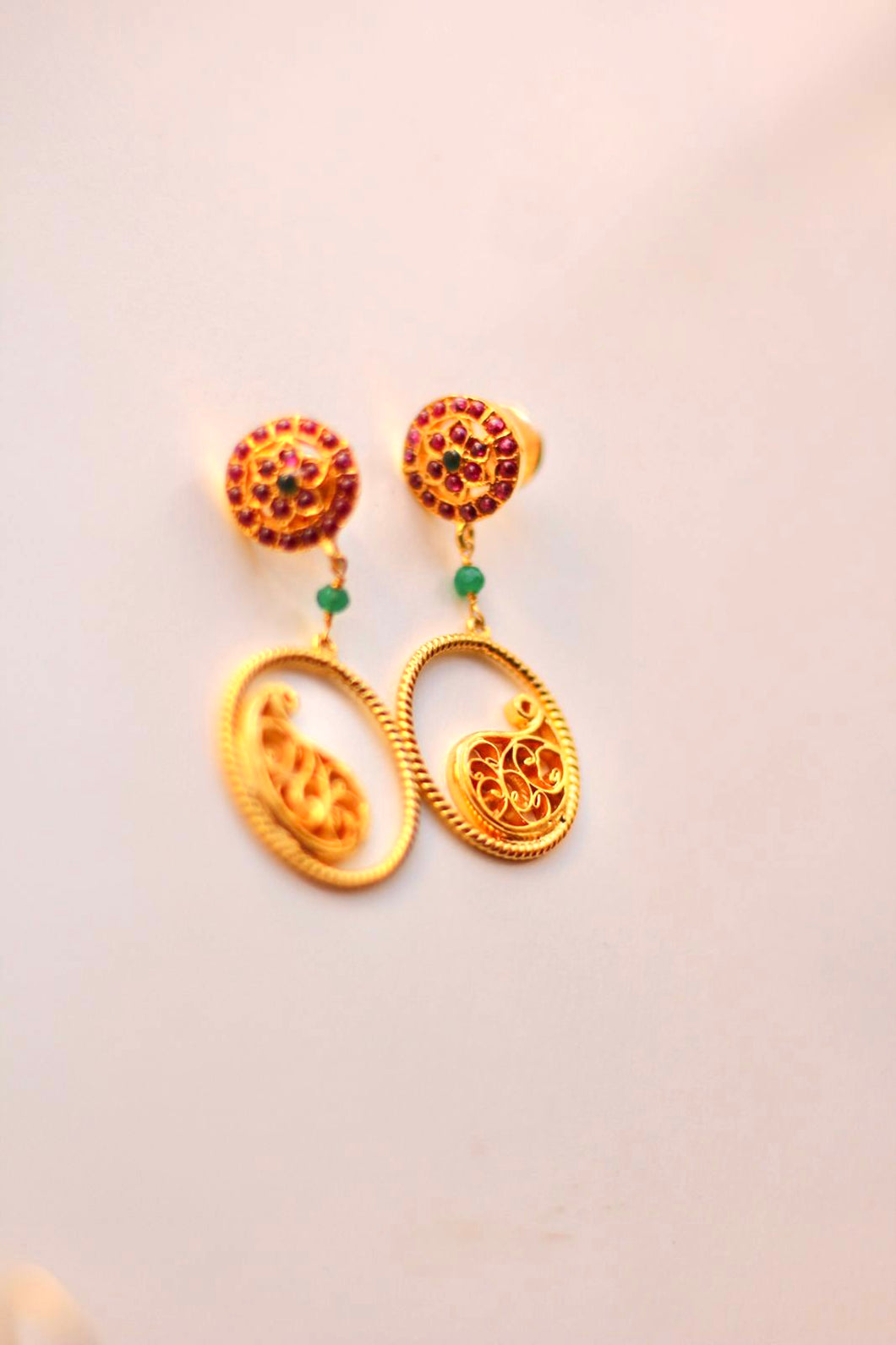 Filigree Temple Earrings (Gold-Plated)