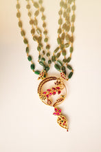 Load image into Gallery viewer, Green Foliage Temple Necklace (Gold-Plated)
