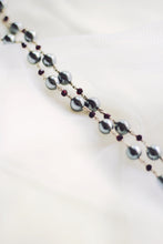 Load image into Gallery viewer, Grey Pearl With Garnet Beads

