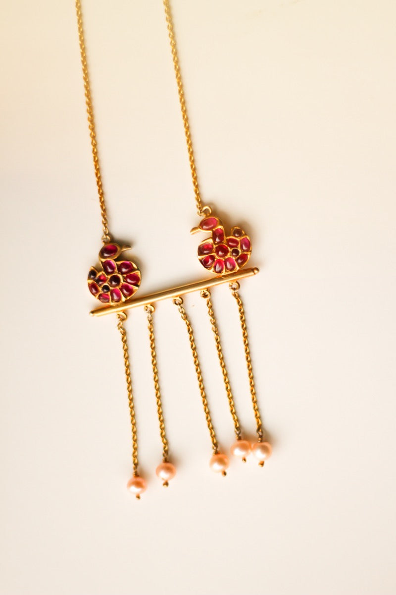 Hamsa Chandelier Necklace (Gold-Plated)