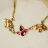 Lakshmi Lotus Elephant Necklace