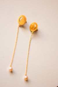 Marama (Moon) Chandelier Earrings (Gold-Plated)